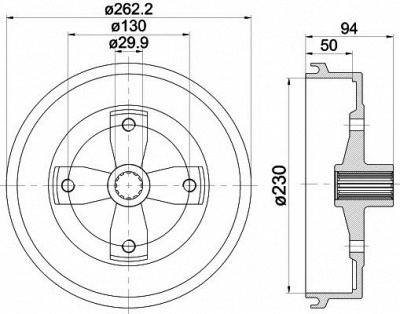 HELLA PAGID 8dt355301671 -  Тормозной барабан